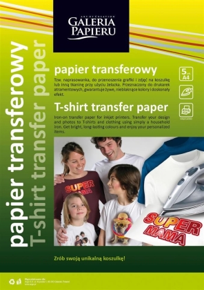 Papier Transferowy Galeria Papieru - do jasnych tkanin